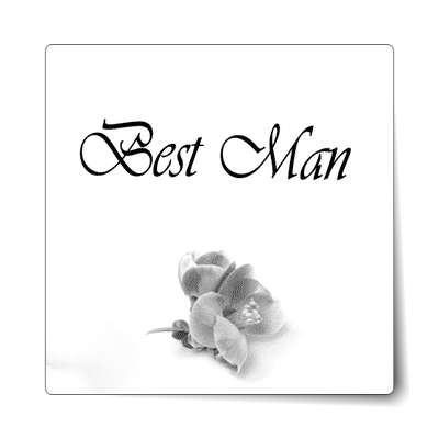 best man stylized one grey flower sticker