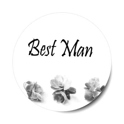 best man three grey flowers bottom sticker