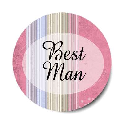 best man vertical oval pink lines sticker