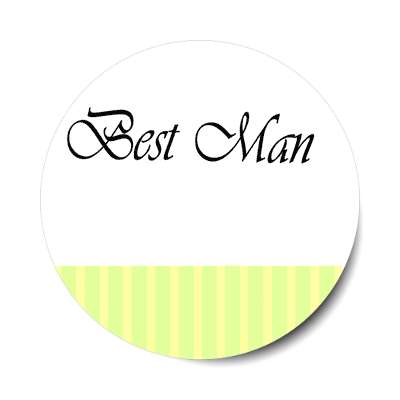 best man yellow vertical lines stylized sticker