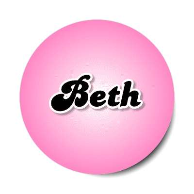 beth female name pink sticker
