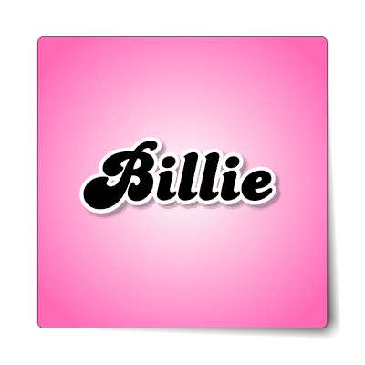 billie female name pink sticker