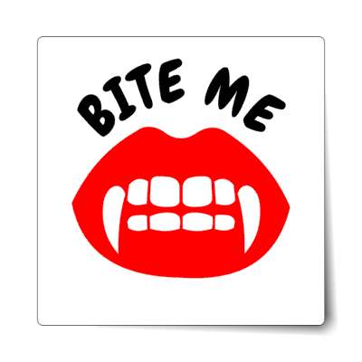 bite me fangs white sticker