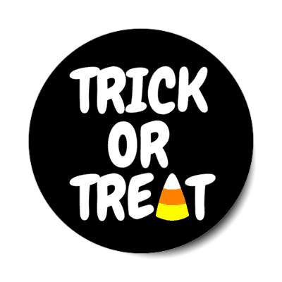 black trick or treat candy corn sticker