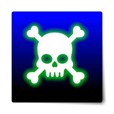 blue skull crossbones sticker