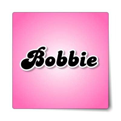 bobbie female name pink sticker