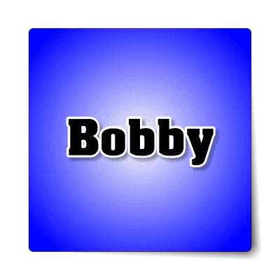 bobby male name blue sticker