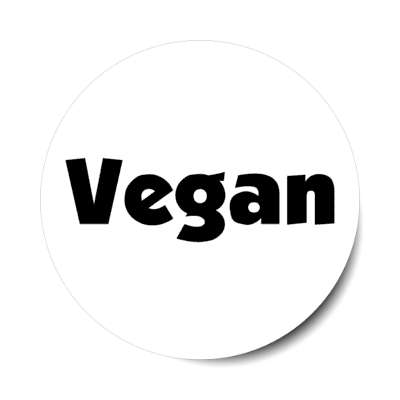 bold vegan white black sticker