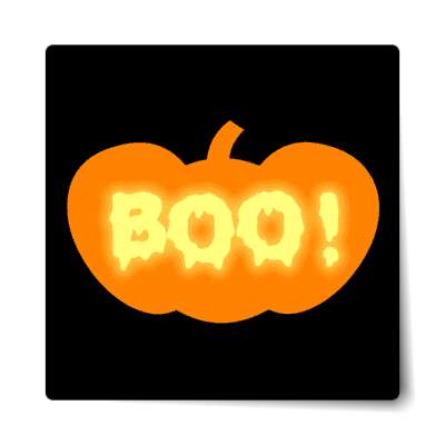 boo pumpkin black sticker