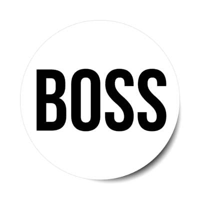 boss white stickers, magnet