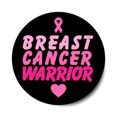 breast cancer warrior black stickers, magnet