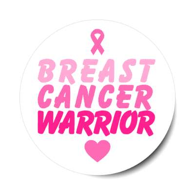 breast cancer warrior white stickers, magnet