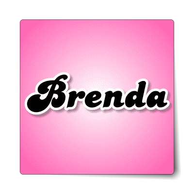 brenda female name pink sticker