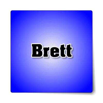 brett male name blue sticker