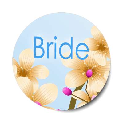 bride bright flowers light blue sticker