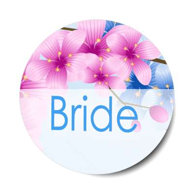 bride bright flowers rectangle half sticker