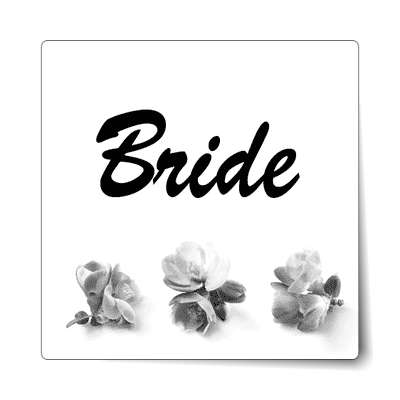 bride brush bold three grey flowers sticker