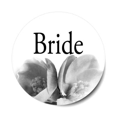 bride classic two large grey flowers sticker