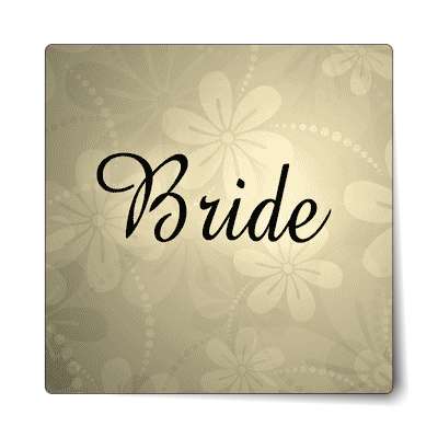 bride cream floral sticker