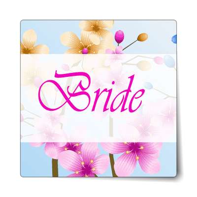 bride flowers bright middle rectangle stylized sticker
