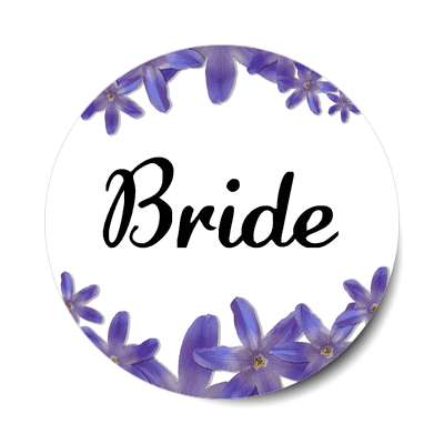 bride flowers purple border sticker