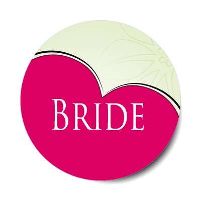 bride half heart red sticker
