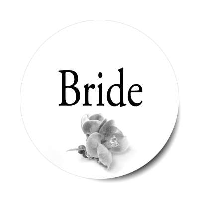 bride one grey flower classic sticker