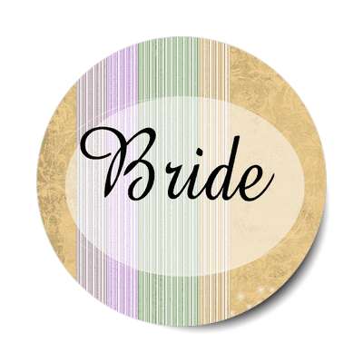 bride oval orange lines vertical sticker