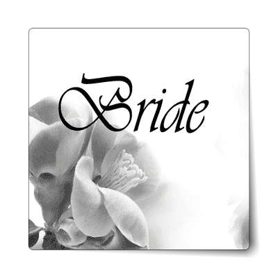 bride quarter flowers grey fade stylized sticker