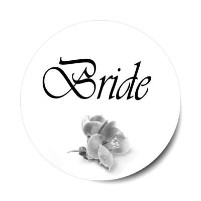 bride stylized one grey flower sticker