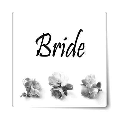bride three grey flowers bottom sticker