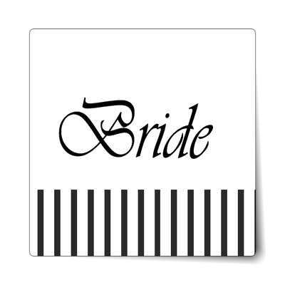 bride vertical black lines bottom stylized sticker