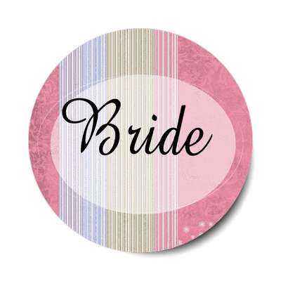 bride vertical oval pink lines sticker
