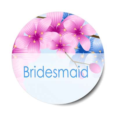 bridesmaid bright flowers rectangle half sticker