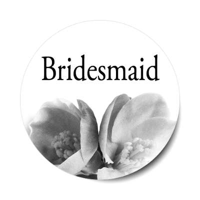 bridesmaid classic two large grey flowers sticker