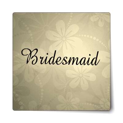 bridesmaid cream floral sticker