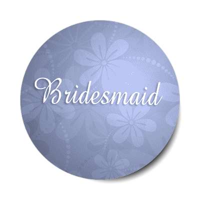 bridesmaid floral blue sticker