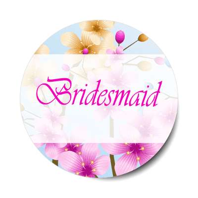 bridesmaid flowers bright middle rectangle stylized sticker