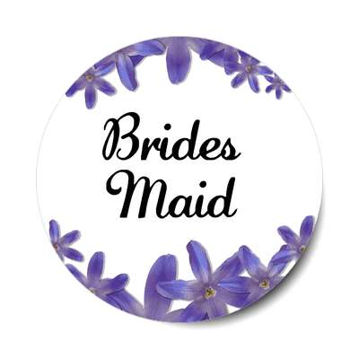 bridesmaid flowers purple border sticker
