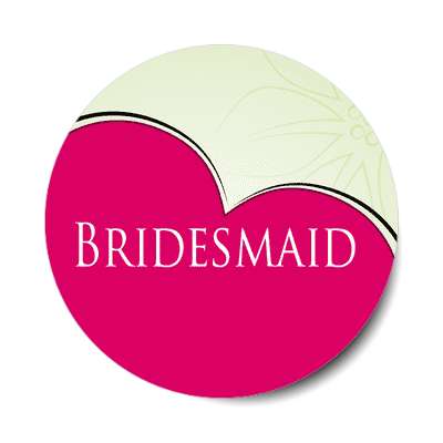 bridesmaid half heart red sticker