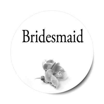 bridesmaid one grey flower classic sticker