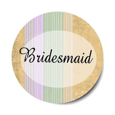 bridesmaid oval orange lines vertical sticker