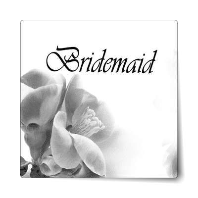 bridesmaid quarter flowers grey fade stylized sticker