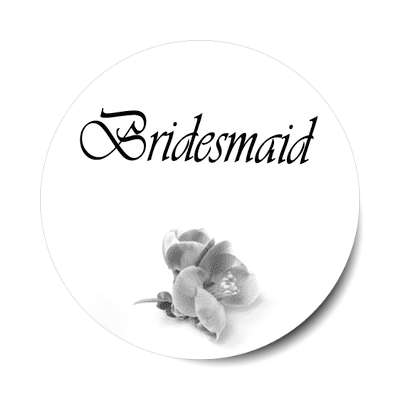 bridesmaid stylized one grey flower sticker
