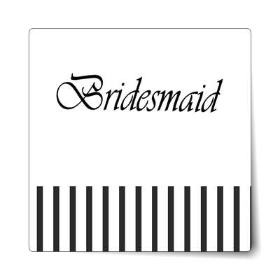 bridesmaid vertical black lines bottom stylized sticker