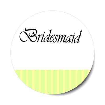 bridesmaid yellow vertical lines stylized sticker