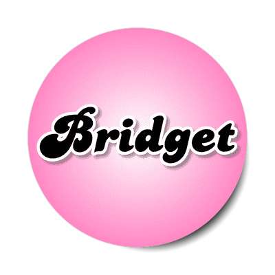 bridget female name pink sticker