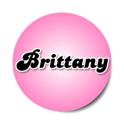 brittany female name pink sticker