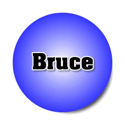 bruce male name blue sticker