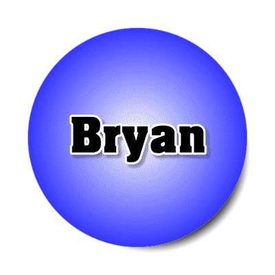 bryan male name blue sticker